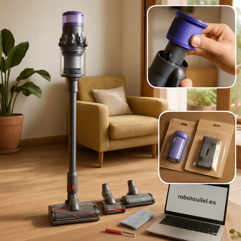 Maximiza rendimiento y ahorro con las aspiradoras sin cable Dyson: succión real, filtros HEPA y recambios outlet verificados